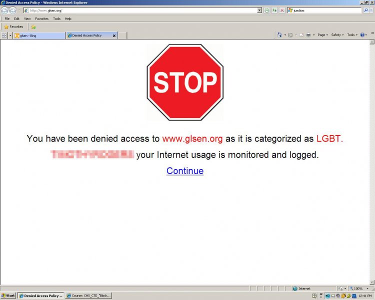 blocked web site