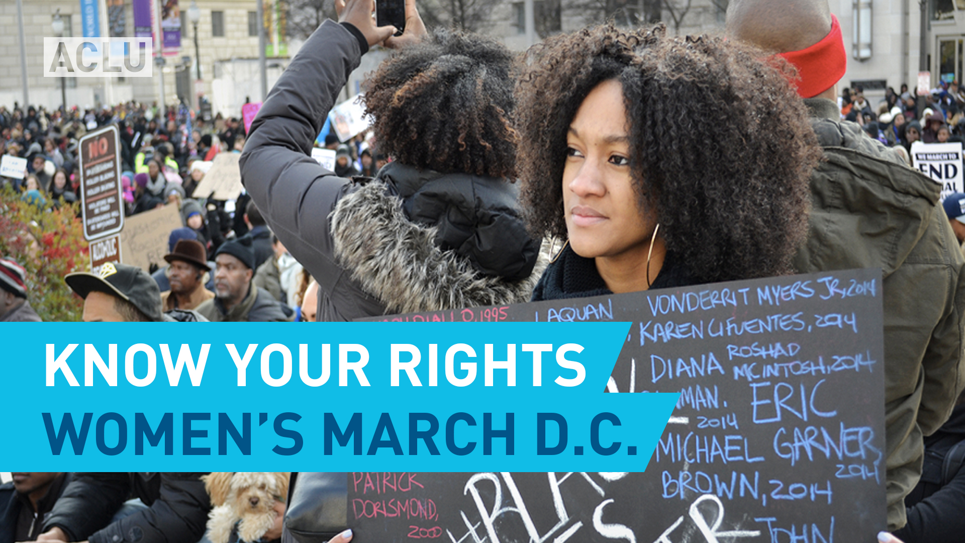 Know Your Rights Women's March D.C. American Civil Liberties Union