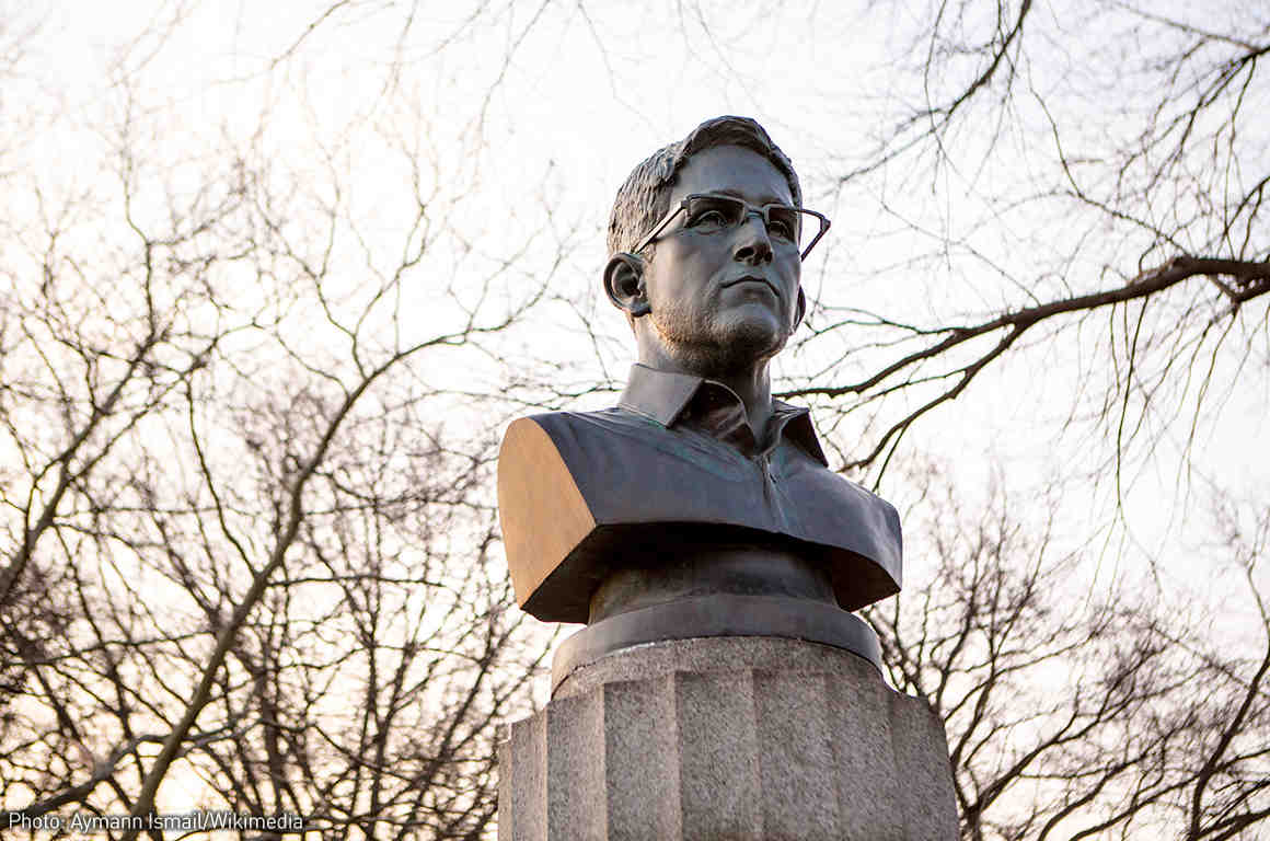 Edward Snowden Bust in Fort Greene Park, Brooklyn, NY