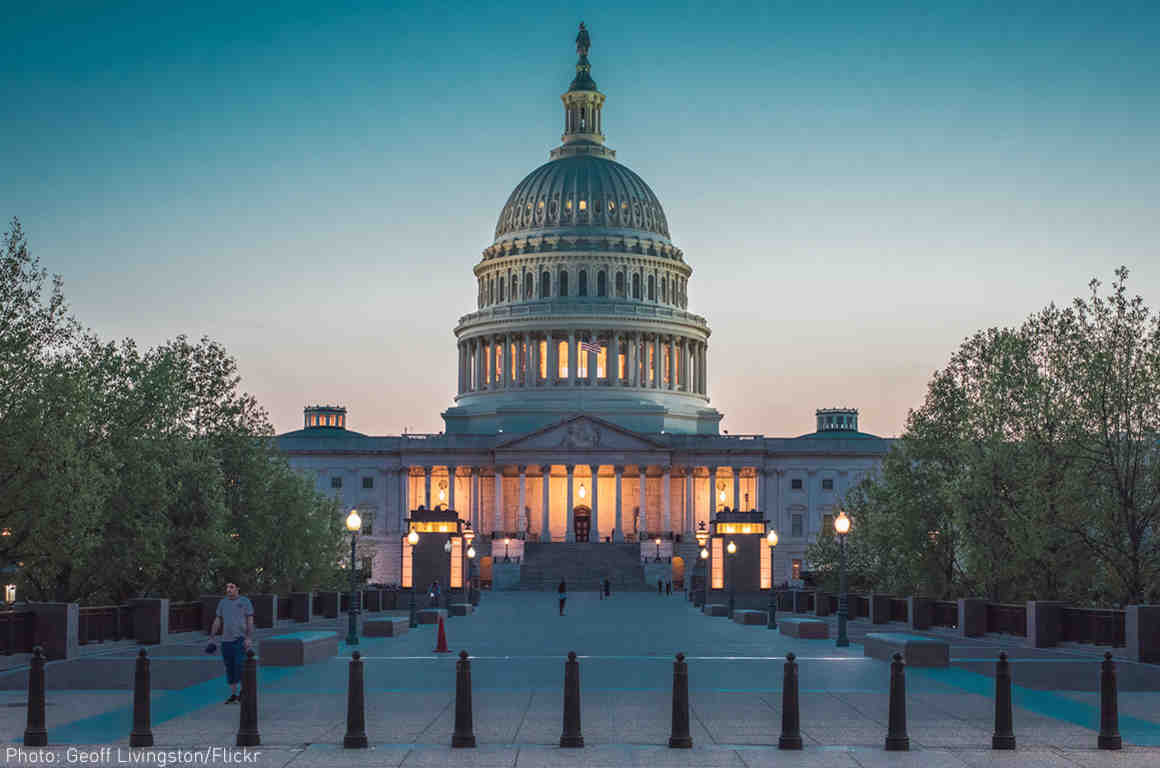 Capitol building at dusk