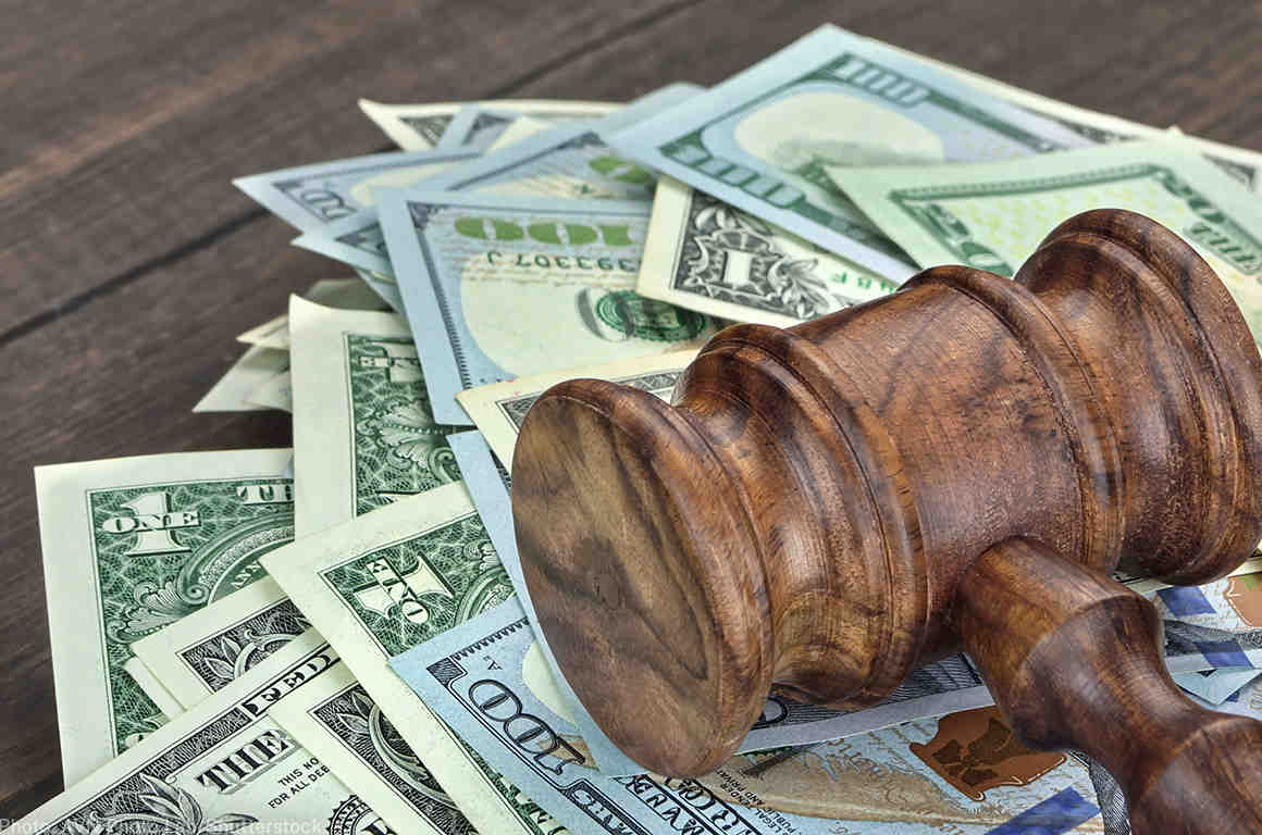 Cash under a gavel