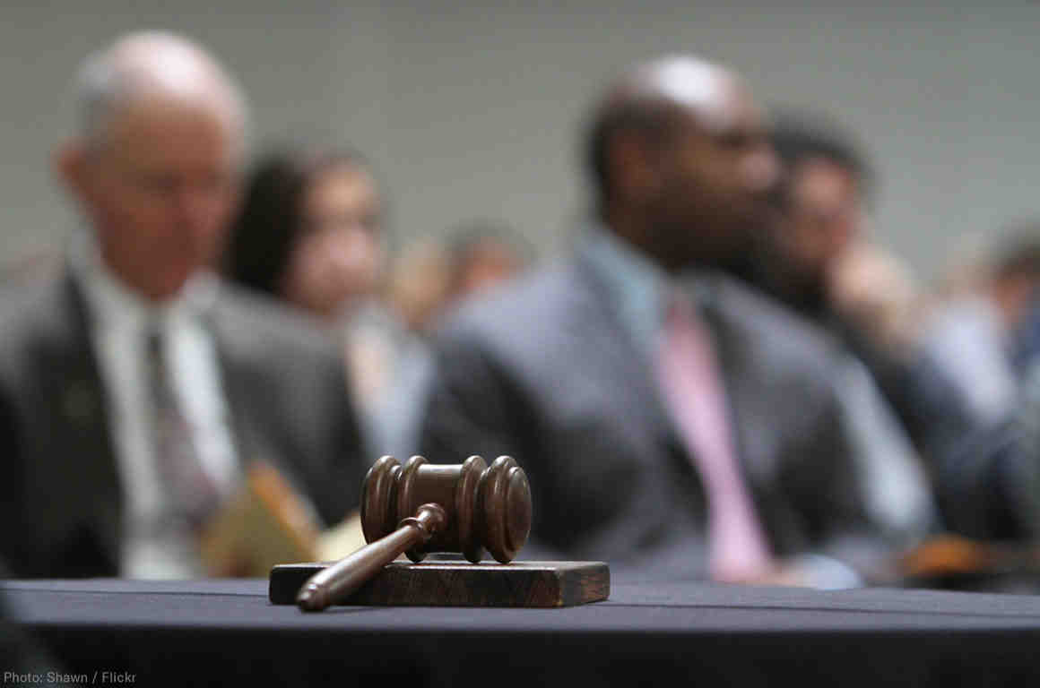Gavel with out of focus background