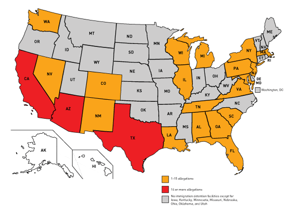 MAP: Sexual Abuse in Immigration Detention Facilities