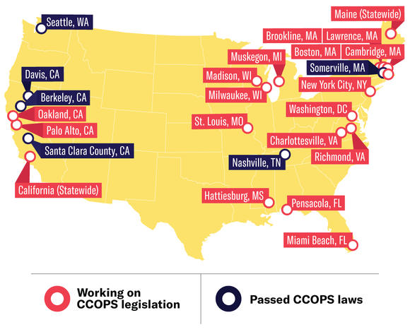 Map of participating cities
