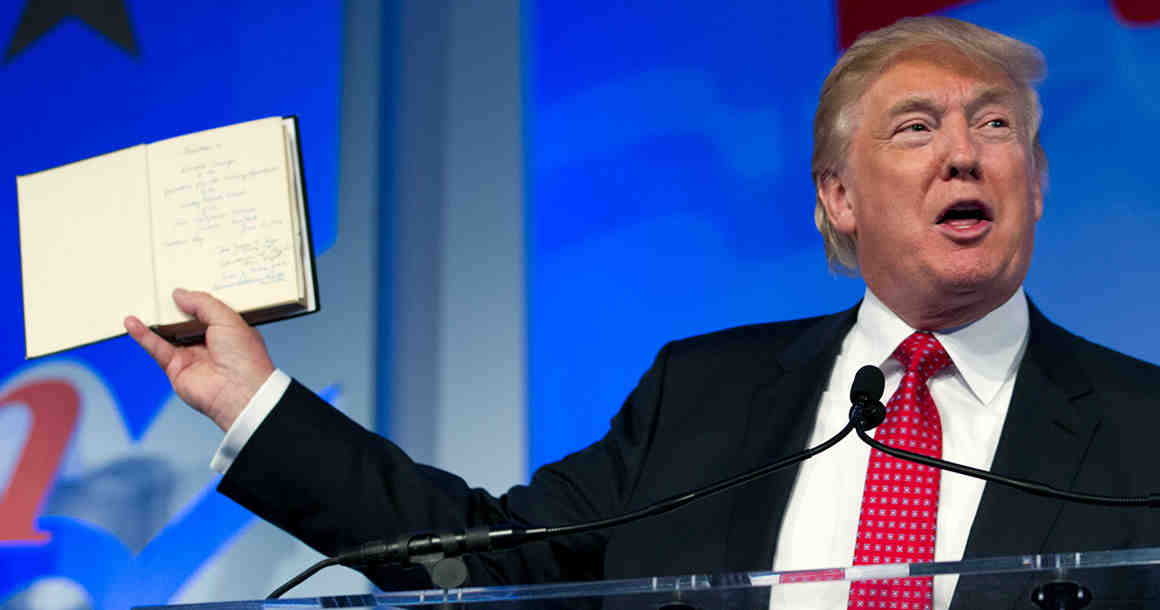 Trump Holding a Bible