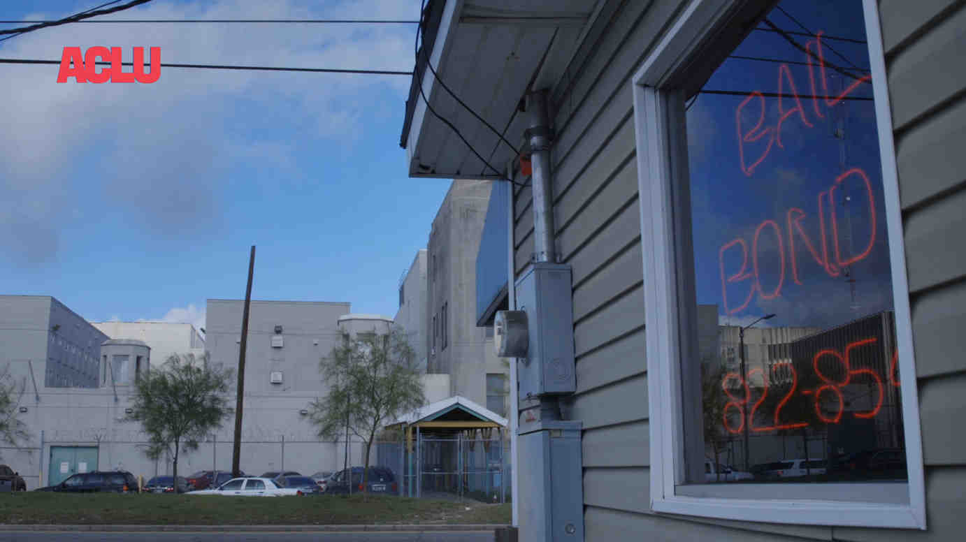 Bail bond sign in window