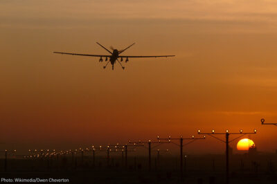 Drone with sunset