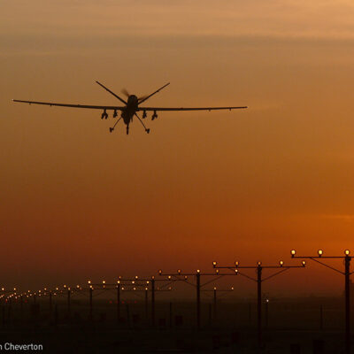 Drone with sunset