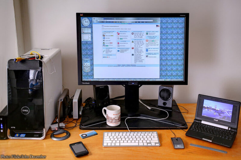 Computer on a desk