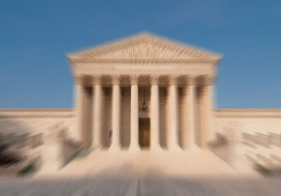 Blurred photo of Supreme Court building