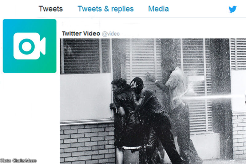 Famous civil rights photo of firehose use on protesters, on Twitter