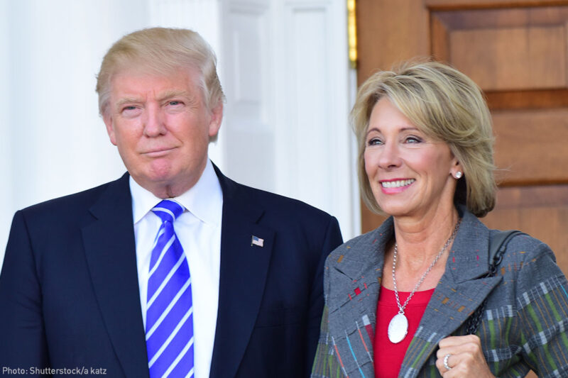 Betsy DeVos and Donald Trump