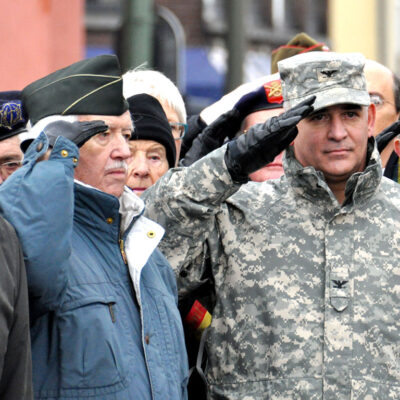 Veterans saluting