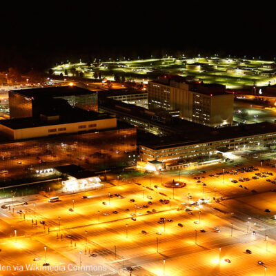 NSA headquarters at night