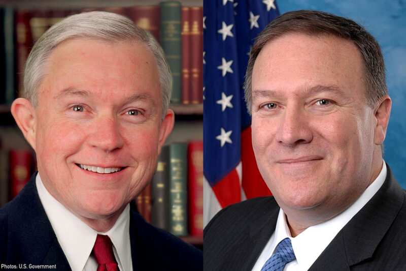 Sen. Jeff Sessions and Rep. Mike Pompeo