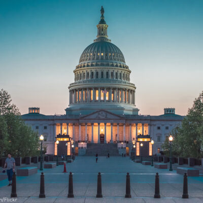 Capitol building at dusk