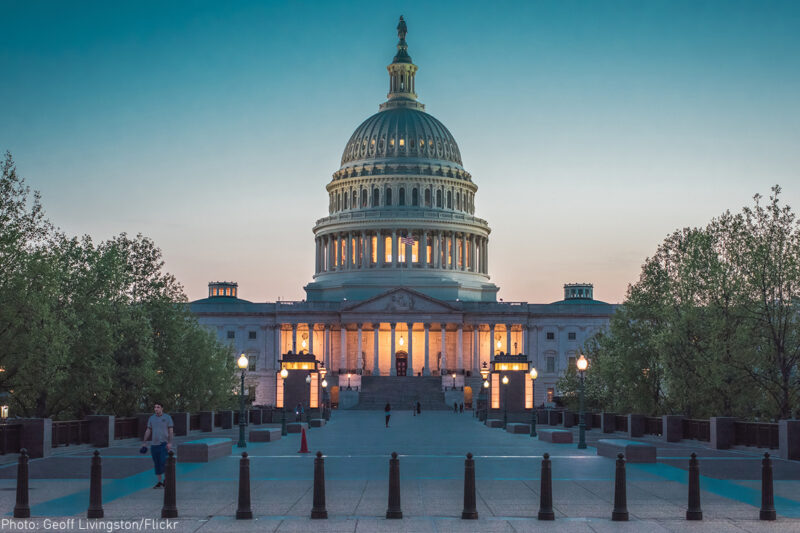 Capitol building at dusk