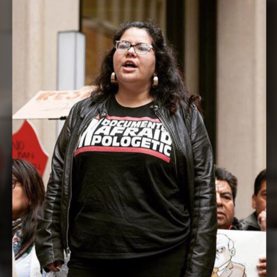 Lisette Diaz at a rally