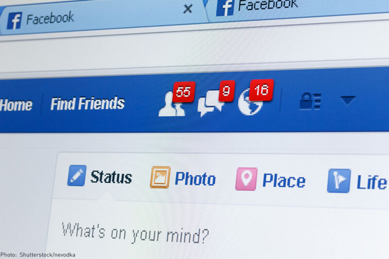 Facebook interface