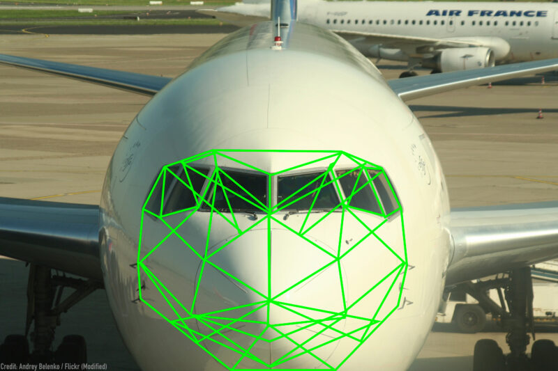 Plane with Face Recognition Graphic