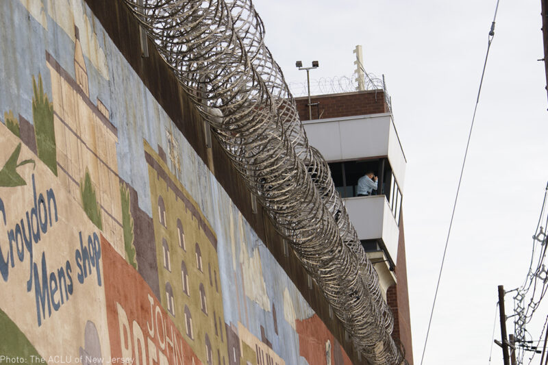 The perimeter of the New Jersey State Prison in Trenton, New Jersey.