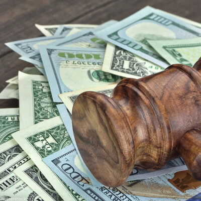 Cash under a gavel