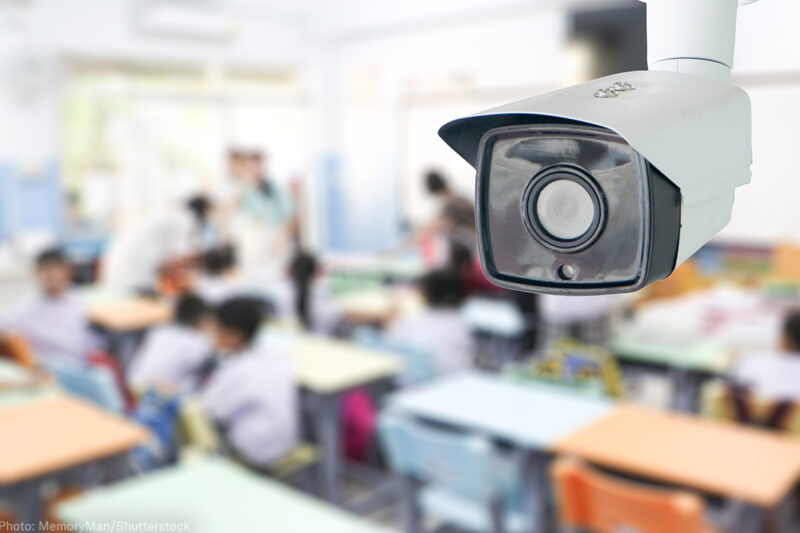 Surveillance camera in a classroom