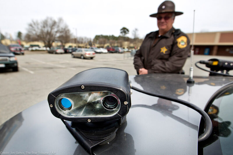 Licence on a police car