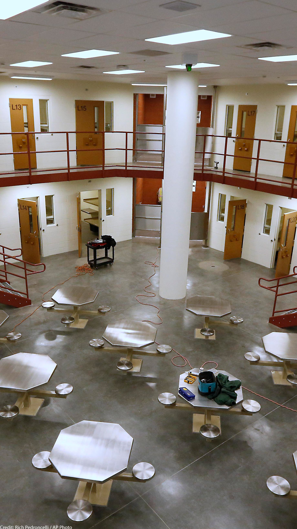 Inmate housing area in a California prison.