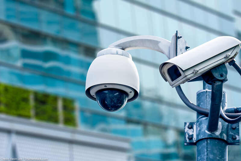 Street camera with building in background