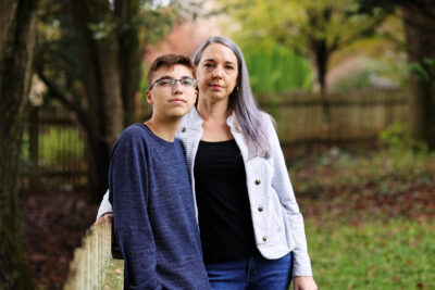 Image of Luc and his mom.