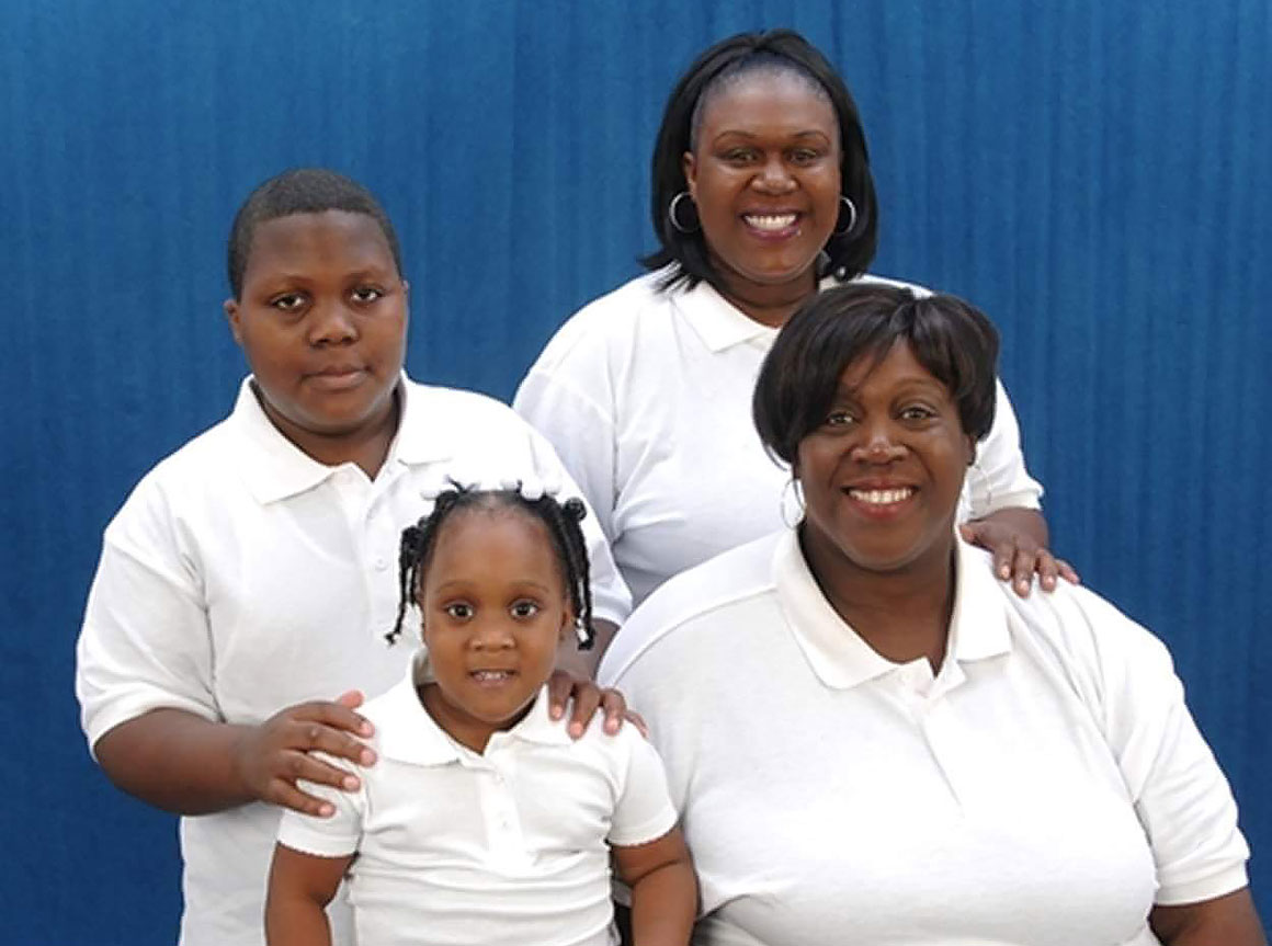 Alisha Coleman, with her family: daughter Kristi, son Jerimiah and granddaughter Iyuana