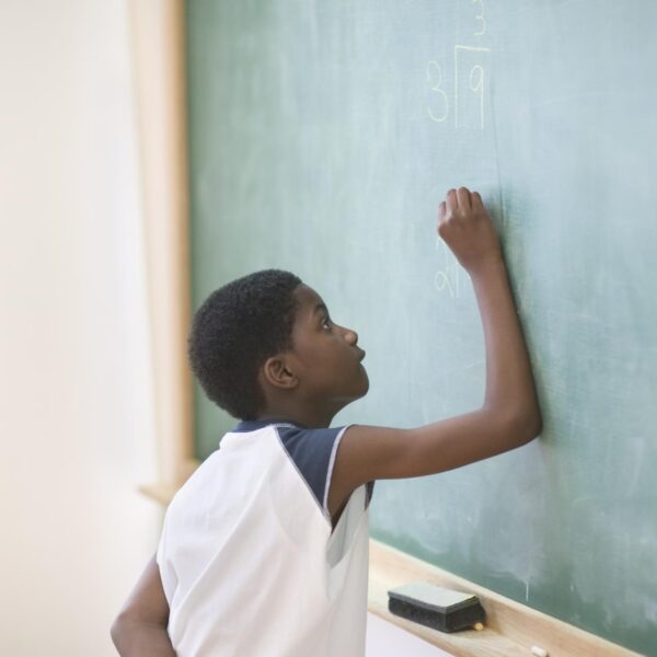 Student at chalkboard