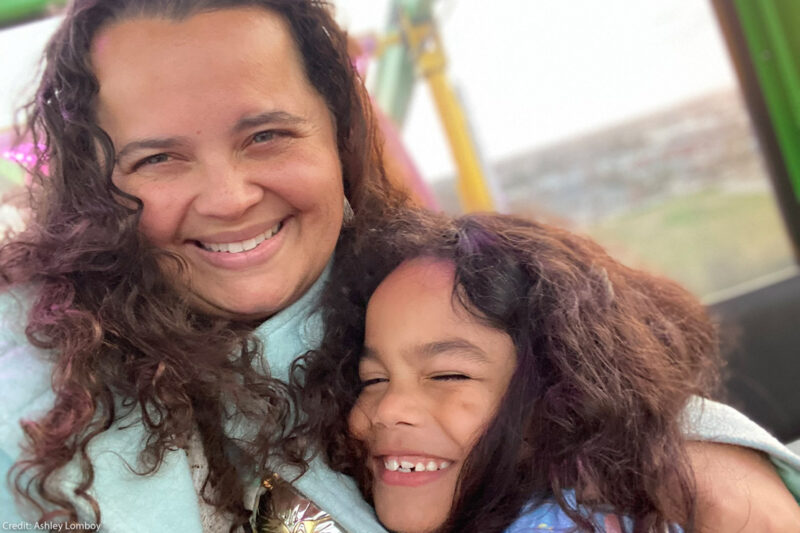 Ashley Lomboy (left) and her son Logan (right).