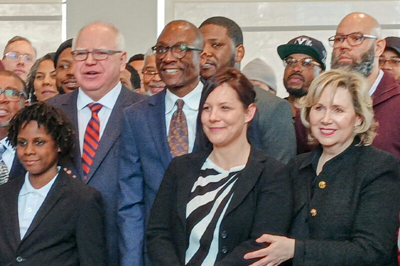 Watching Gov. Tim Walz sign House File 28 into law at the Minnesota Department of Revenue in March 2023.