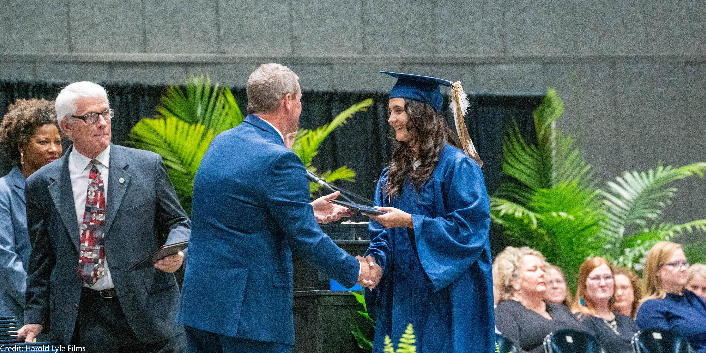 Zuri Wilson receiving her diploma.