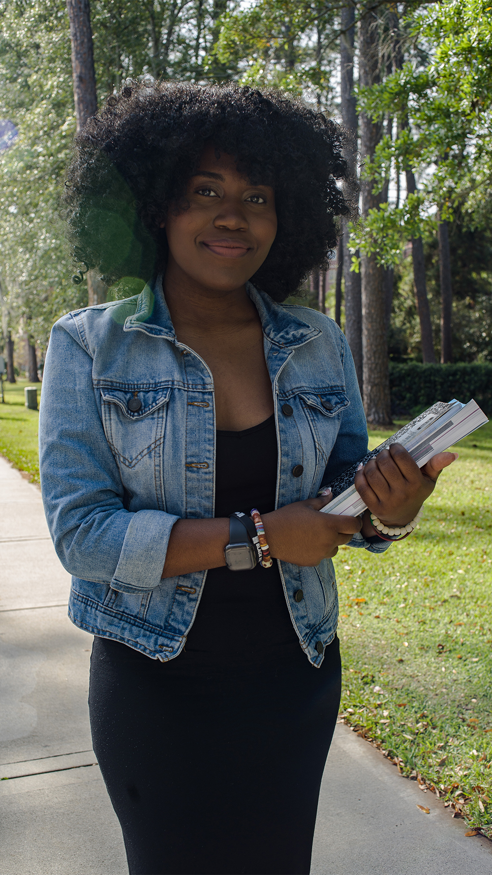 Johana Dauphin on her way to class.