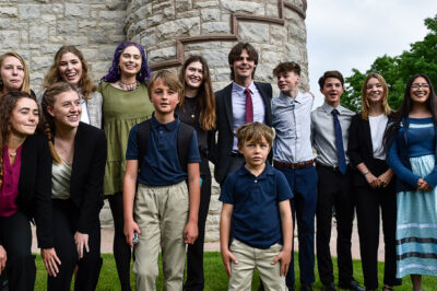 Youth plaintiffs in the climate change lawsuit, Held vs. Montana, pose outside the Lewis and Clark County Courthouse in Helena, Mont., on Monday, June 12, 2023.