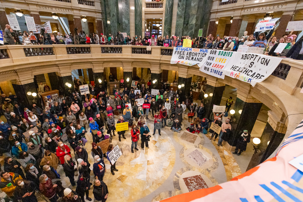 A group of reproductive rights demonstrators.