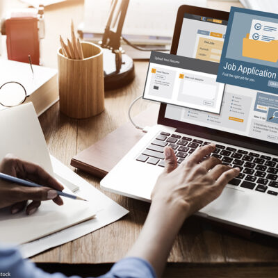 Person applying for a job online.